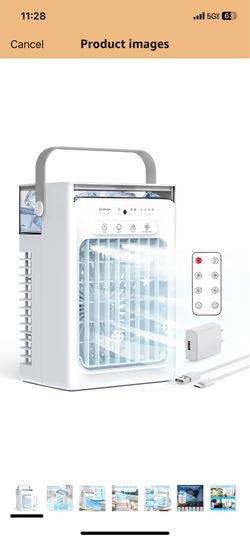 Portable Air Conditioners, Portable AC Unit with Remote, 1100ml Tank Evaporative Air Cooler, Mini AC with 4 Speeds & 2 Mist Modes, 2/4/6 Hour Timer, U