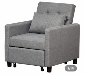 Brand New Convertible Sleeper Chair – Grey