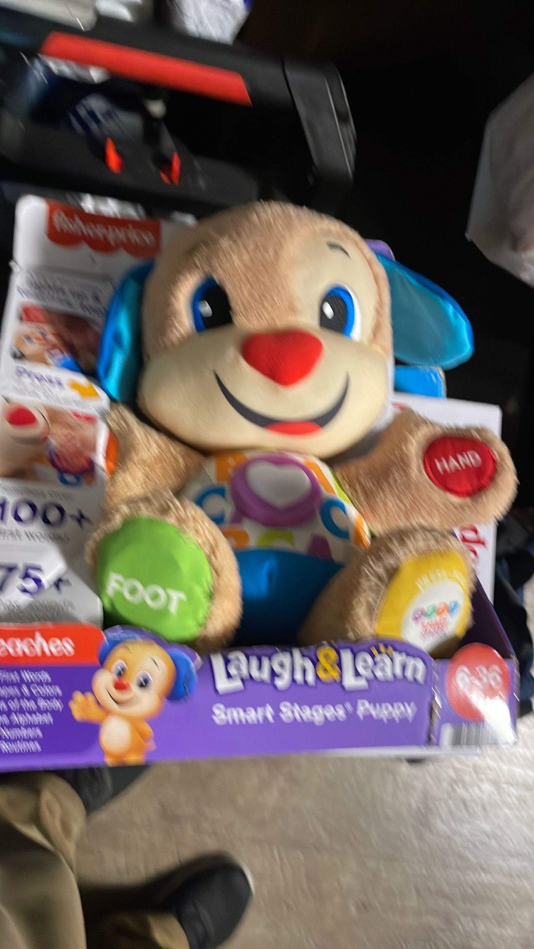 Fisher-Price Baby & Toddler Toy Laugh & Learn Smart Stages Puppy Musical Plush with Lights & Phrases for Infants Ages 6+ Months