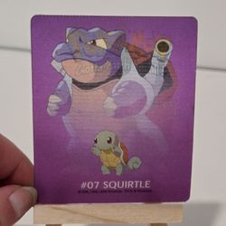 Vintage Rare Pokemon Squirtle Wartortle Blastoise 3D Lenticular Card 1998 