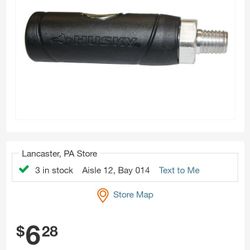 Brand New Husky Quarter Inch Male Safety Coupler