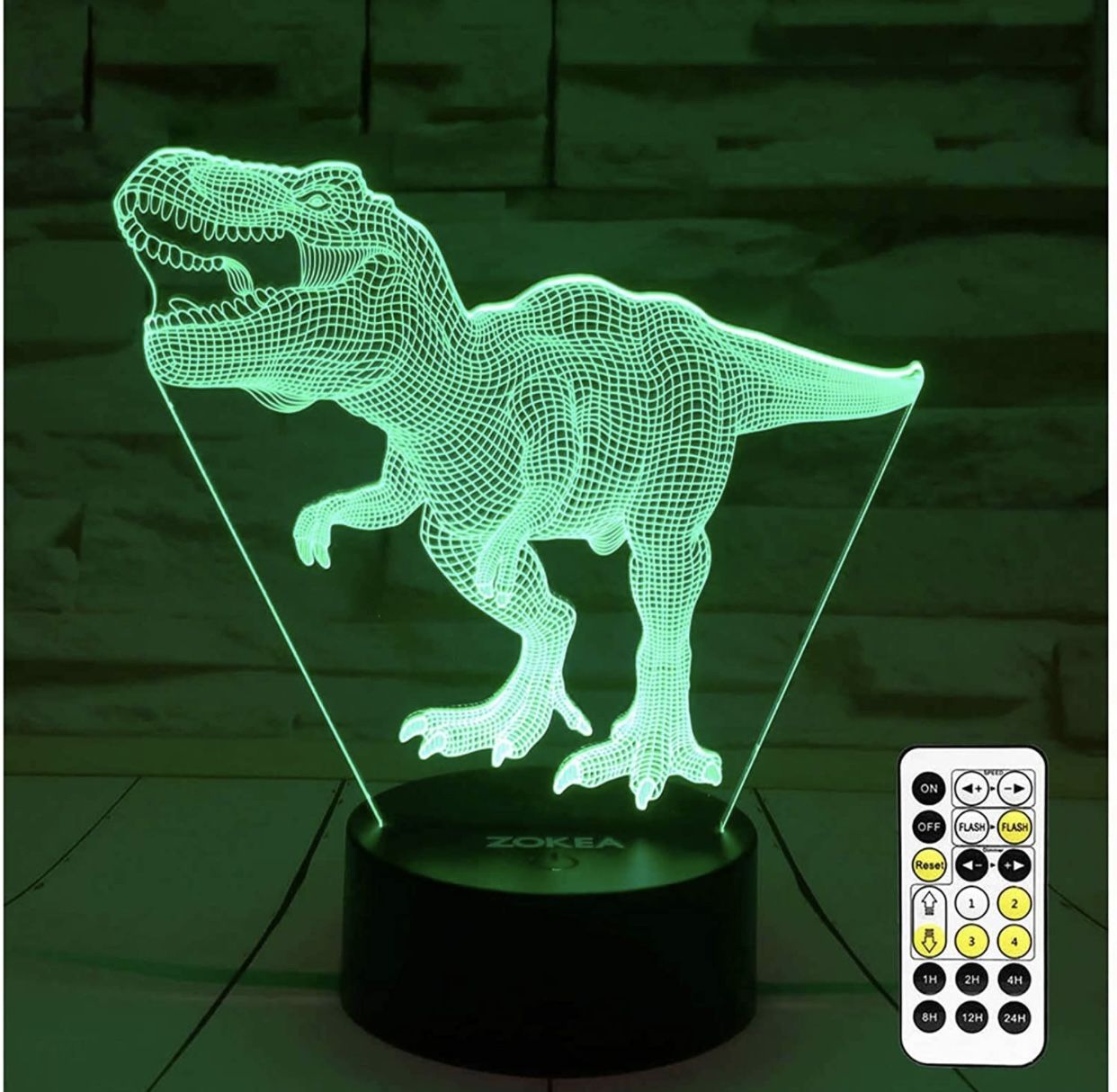 Dinosaur Toys, T Rex 3D Night Light 7 Colors Changing Night Lights for Kids with Timer & Remote Control & Smart Touch, T Rex Toys Birthday Gifts for B