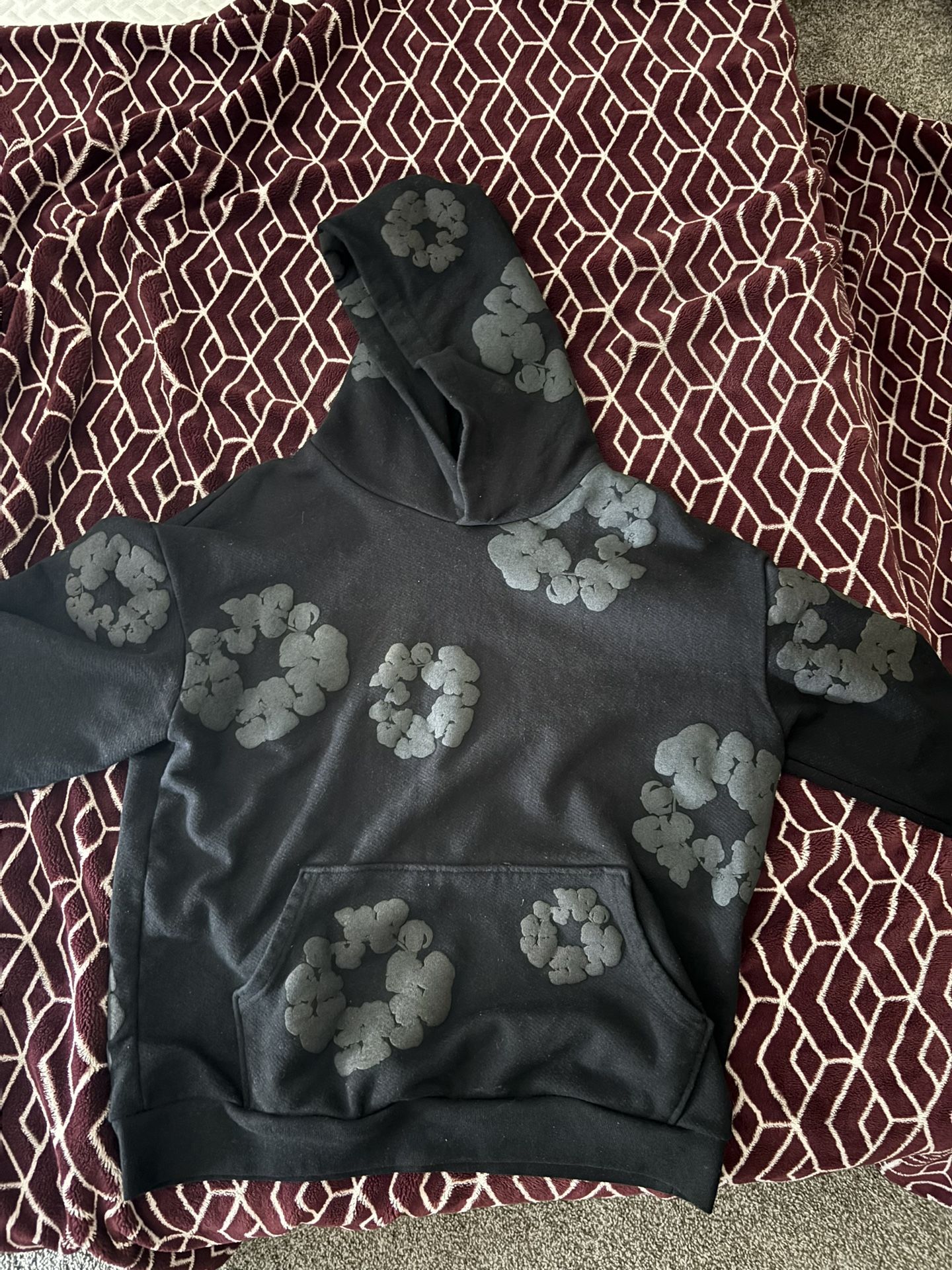 Black on black denim tears hoodie Men’s