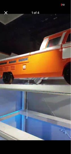 Orange VW Bus Scale Model Bed