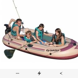 6 Person Inflatable Fishing Raft With Trolling Motor 
