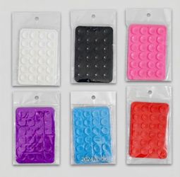 6 NEW. Silicone Suction Cup Phone Grip Pad