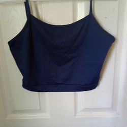 Navy Blue Cropped Tank Top (Size Small)