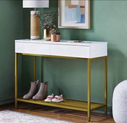 Loring Console Table White/Gold