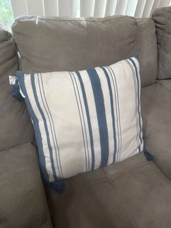 Large Blue and White Pillow