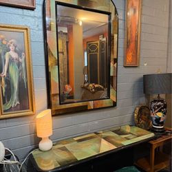 Post Modern Mirror With Side Table 