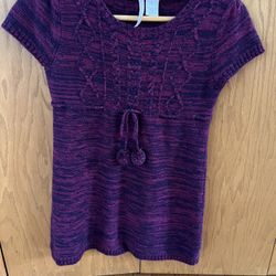 Girl's Heart-n-Crush Purple/Blue Knit Sweater Dress sz  XL(16)-NWOT