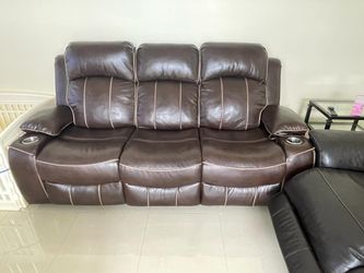 Two Full Leather Sofá Good Conditions