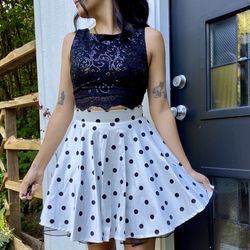 Black + White Two-Piece Homecoming / Prom Dress 