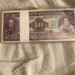 billete de 10 bolívares venezolanos1992, .  