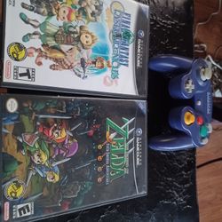 NINTENDO GAMECUBE PURPLE CONTROLLER AND GAMECUBE GAMES $340 FINAL PRICE SAME DAY SHIPPING 
