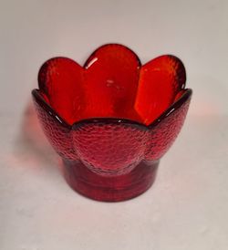Beautiful Vintage Viking Ruby Red Glass Votive Candle Holder