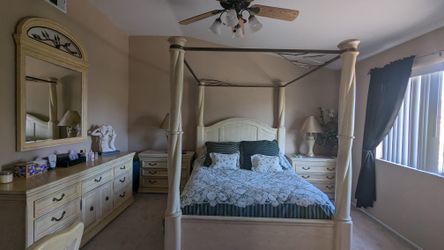 Bedroom Set. Frame, Night Stands, Dresser, Armoire