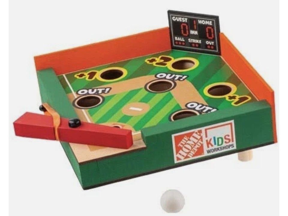 Home Depot Baseball Game Kids Workshop Kit Pin Included June 2025 Fun NEW