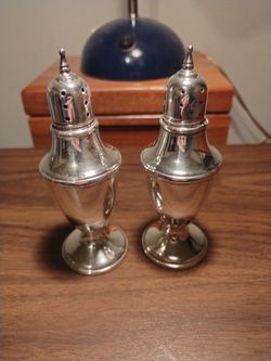 Reverse Sterling Silver Salt And Pepper Shakers 