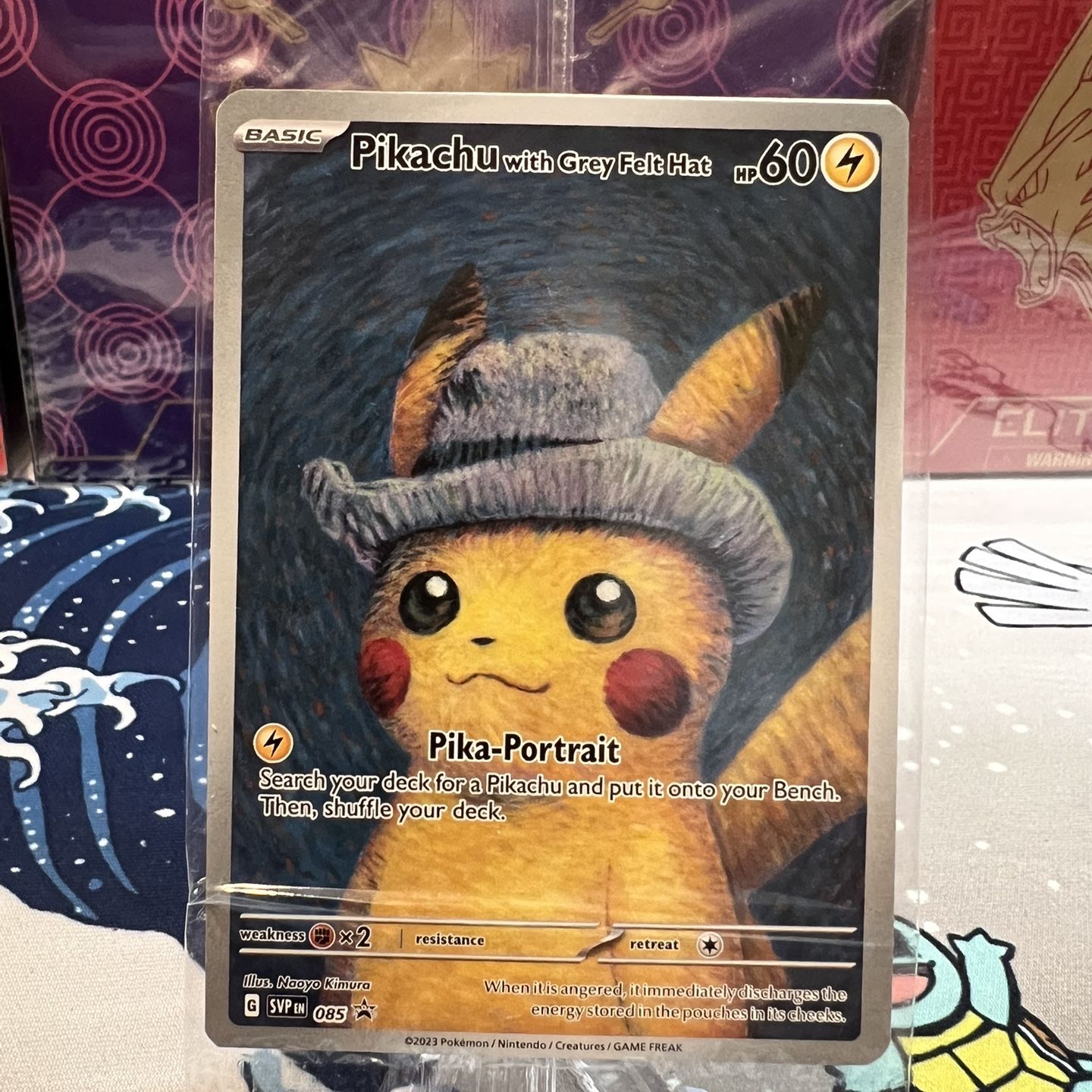pokemon card pikachu with grey felt hat w Black Star Promo x Van Gogh #085 CGC 10 Pristine Pikachu With Grey Felt Hat #085 Version Pikachu's Grey Felt Hat added