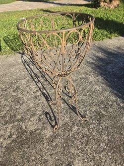 Vintage Lovely Iron Or Metal Planter