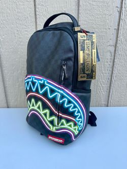 Sprayground SHARKS IN PARIS GLOW BACKPACK (DLXV) Black Limited Edition Gold T