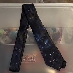 Black Blue Spaced Out Galaxy Necktie