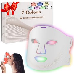 Red Light Therapy for Face, 7 Colors LED Face Mask Light