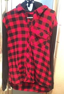 Plaid Long Sleeve Hoodie