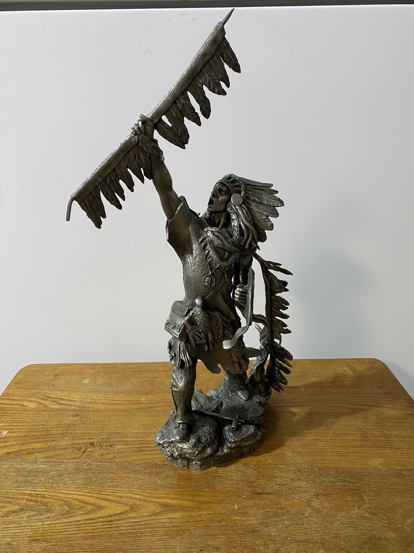 BLACKFOOT CHIEF By Jim Ponter Pewter Sculpture Franklin Mint Limited Edition