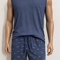 Mens XL Summer Lounge Set NWT Tank Top + Shark Print Shorts Beach Sleep