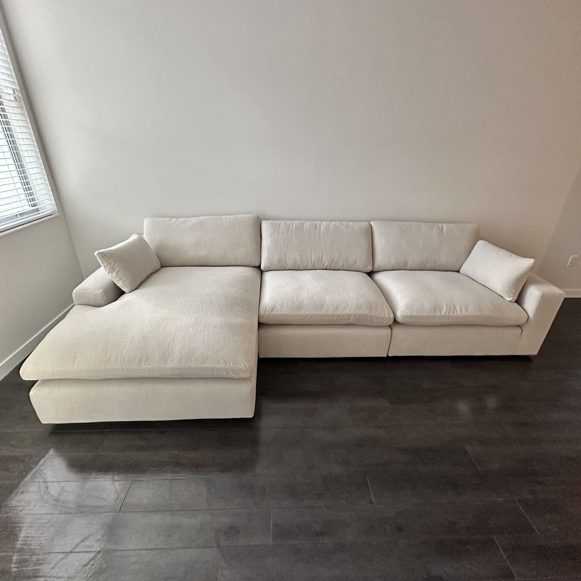 Beige Linen Cloud Couch Sectional (NEW)