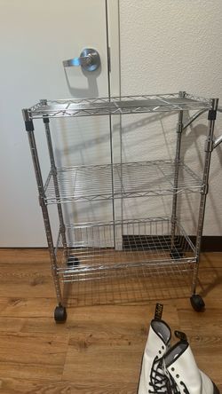 large 3-tier metal cart with wheels