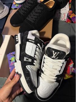 Black and white lv trainers