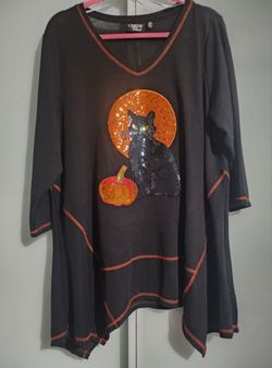 Onque Casual Sz 2X Halloween Blouse EUC