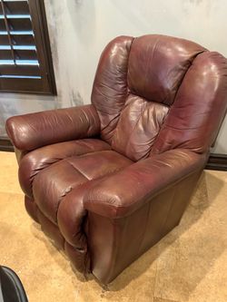 Burgundy Leather Recliner Chair