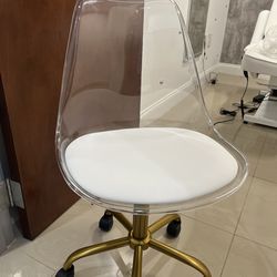 Desk chair with acrylic backrest