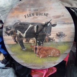 Farmhouse Cow Decor Clock