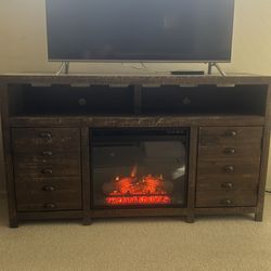 Electric fireplace tv stand
