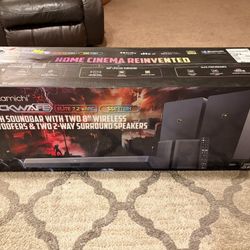 Nakamichi Shockwafe Elite 7.2.4 eARC SSE MAX  Dolby Atmos/DTS:X soundbar + Speaker Stands