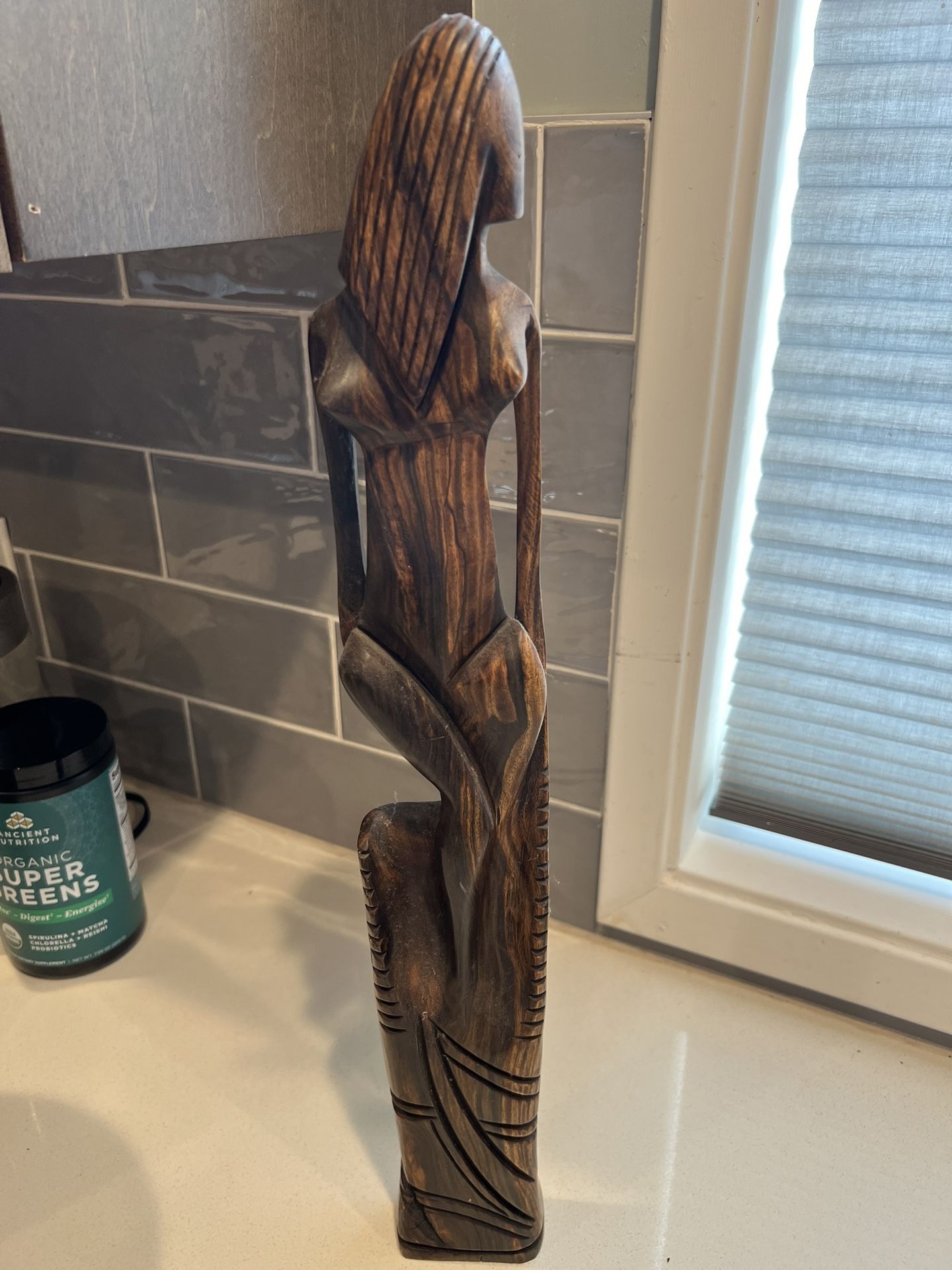 Hand carved Wooden Woman Sculpture