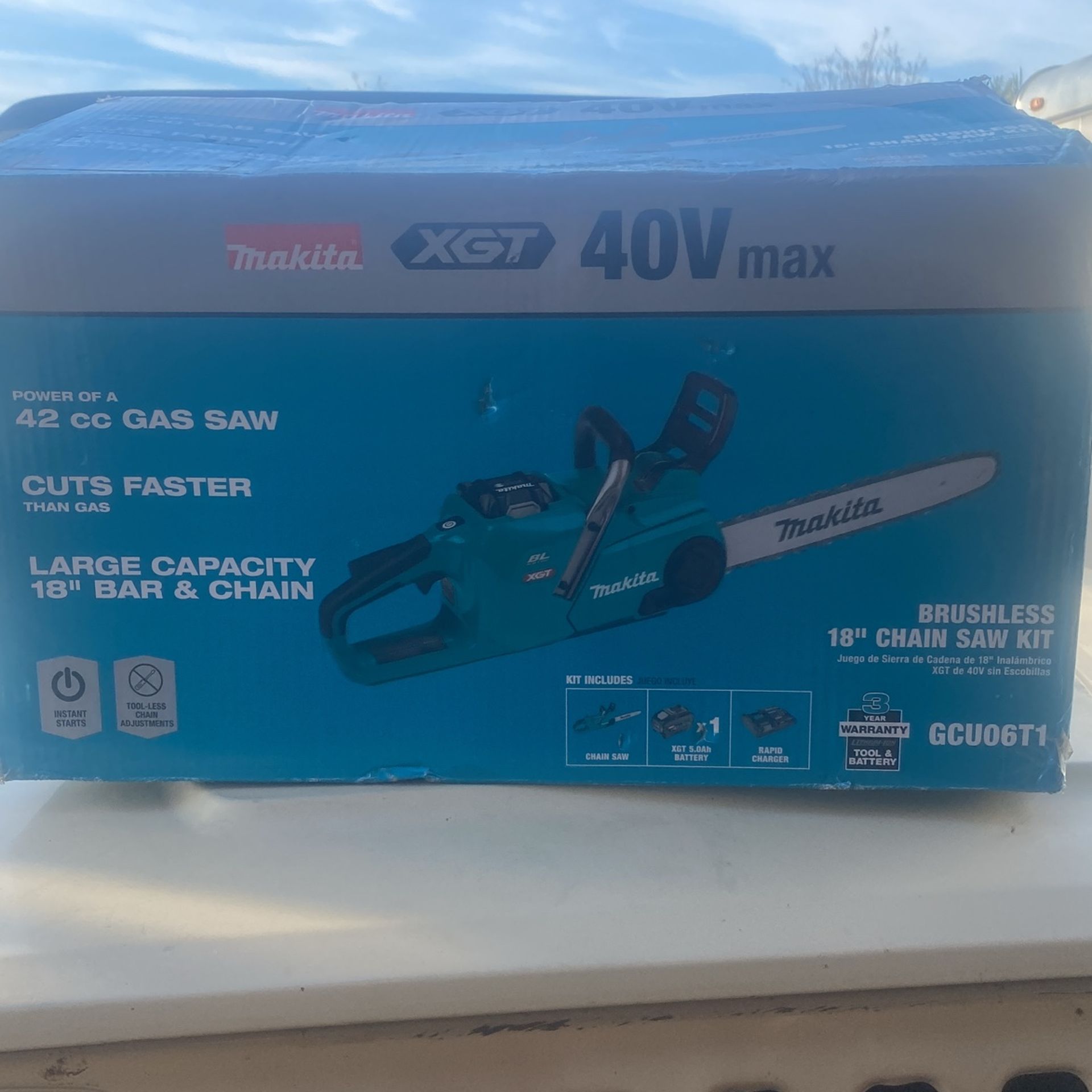Makita GCU06T1 40V Max Brushless 18” Chainsaw Kit