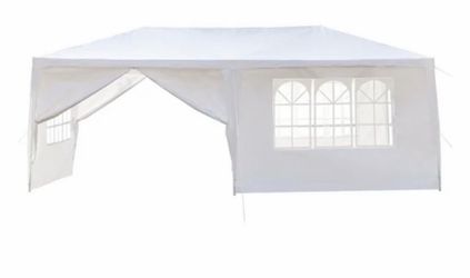 New Alvantor White 10x20 ft Outdoor Pop Up Canopy Tent with 6 Removable Sidewalls,Easy-Setup Gazebo,6 Sides