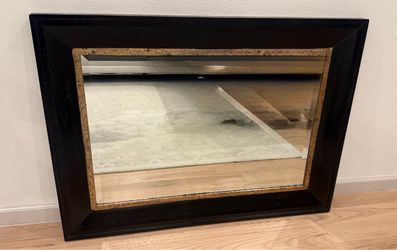 Large Black and Gold Framed Wall Mirror
