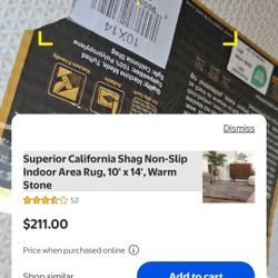 Superior California Shag Non-Slip Indoor Area Rug, 10' x 14', Warm Stone