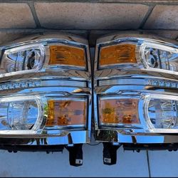 14-15 Chevy Silverado 1500 LED Headlights Faros Calaveras Micas Luces 