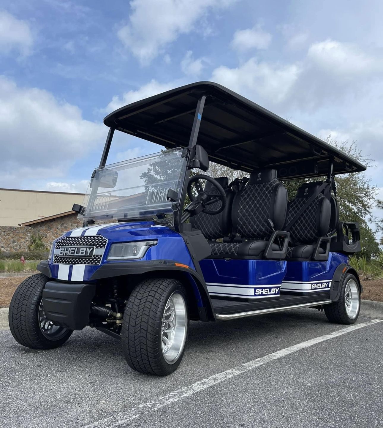 6 Passenger Golf Cart Shelby GT500 Cobra 6LR - Four Forward and Two Rear Facing Seat