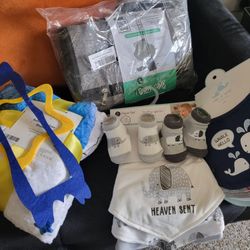 Diaper Changing Pad,milestone Blanket, Bibs