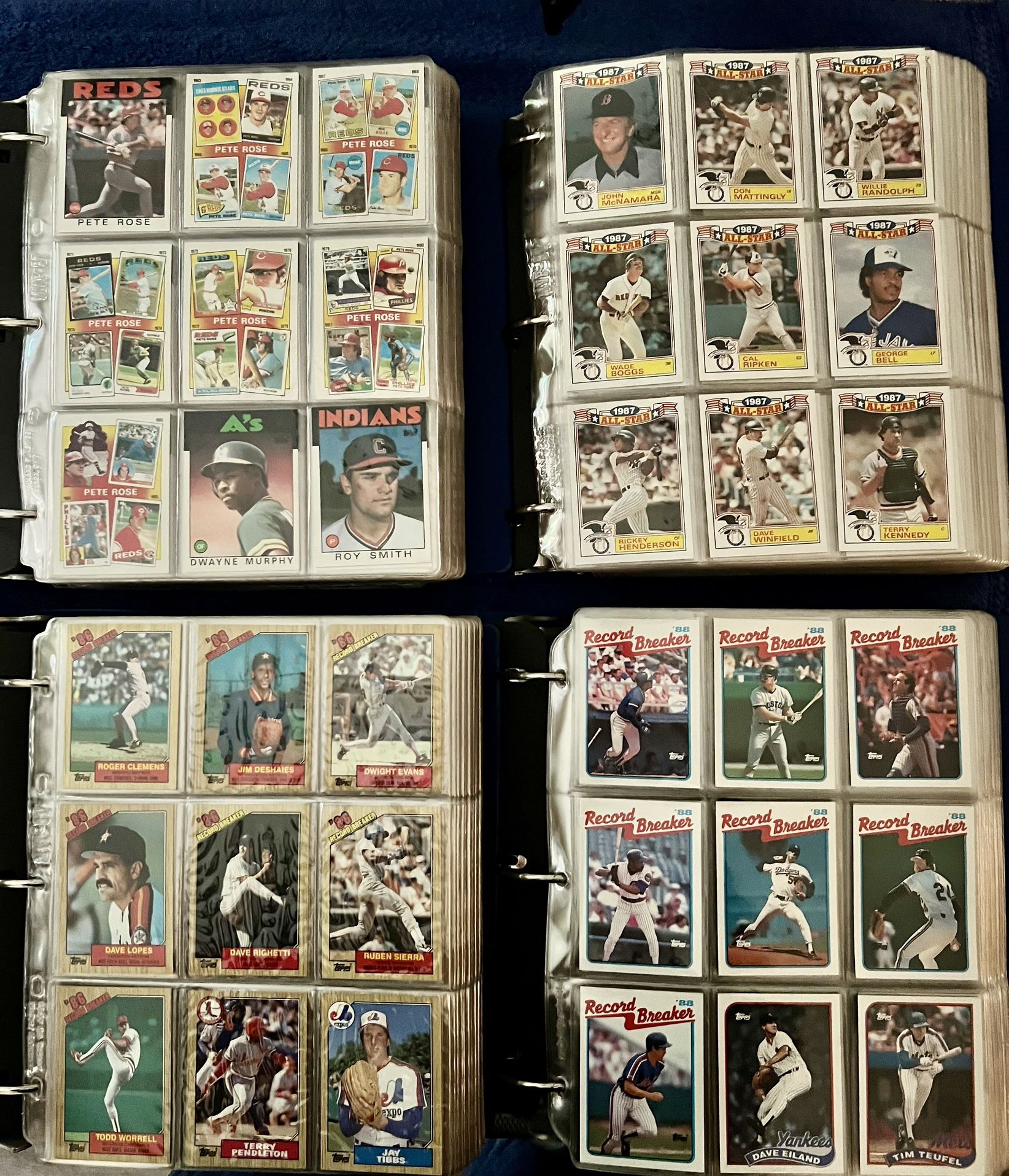 Lot of (4) Topps Baseball Card Complete Sets - 1986, 1987, 1988, 1989 - great condition!