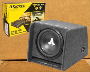 JL Audio 12" W3v3 Subwoofer Ported Enclosure Kicker CX Series Power Amplifier 600 Watts Package 🚨 Payment Options Available 🚨 No Credit Needed 🚨 